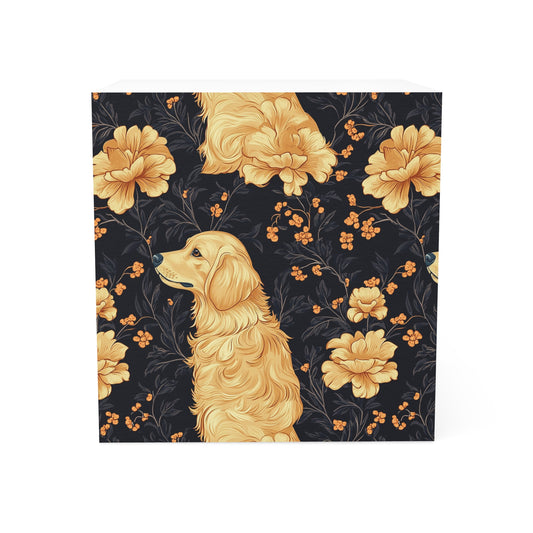 Golden Paws Floral Frenchie Note Cube