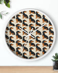 Whimsical Dachsund Dreamcatcher Wall Clock