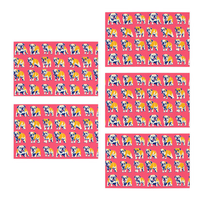 Bubblegum Glamour Bulldog Bouquet Greeting Cards (5-Pack)