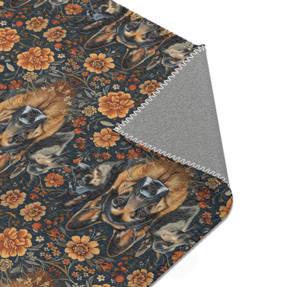 German Shepherd Grandeur - William Morris Inspired Area Rug