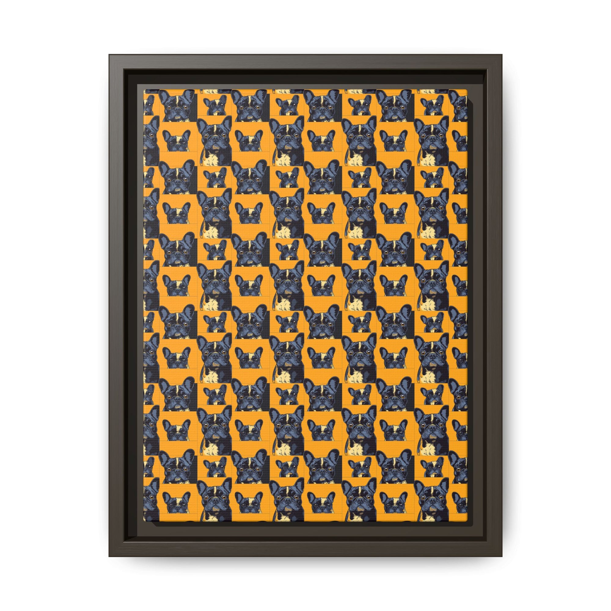 Frenchie Pawsitively Pawsome Peek-a-Boo Perfection Matte Canvas, Framed