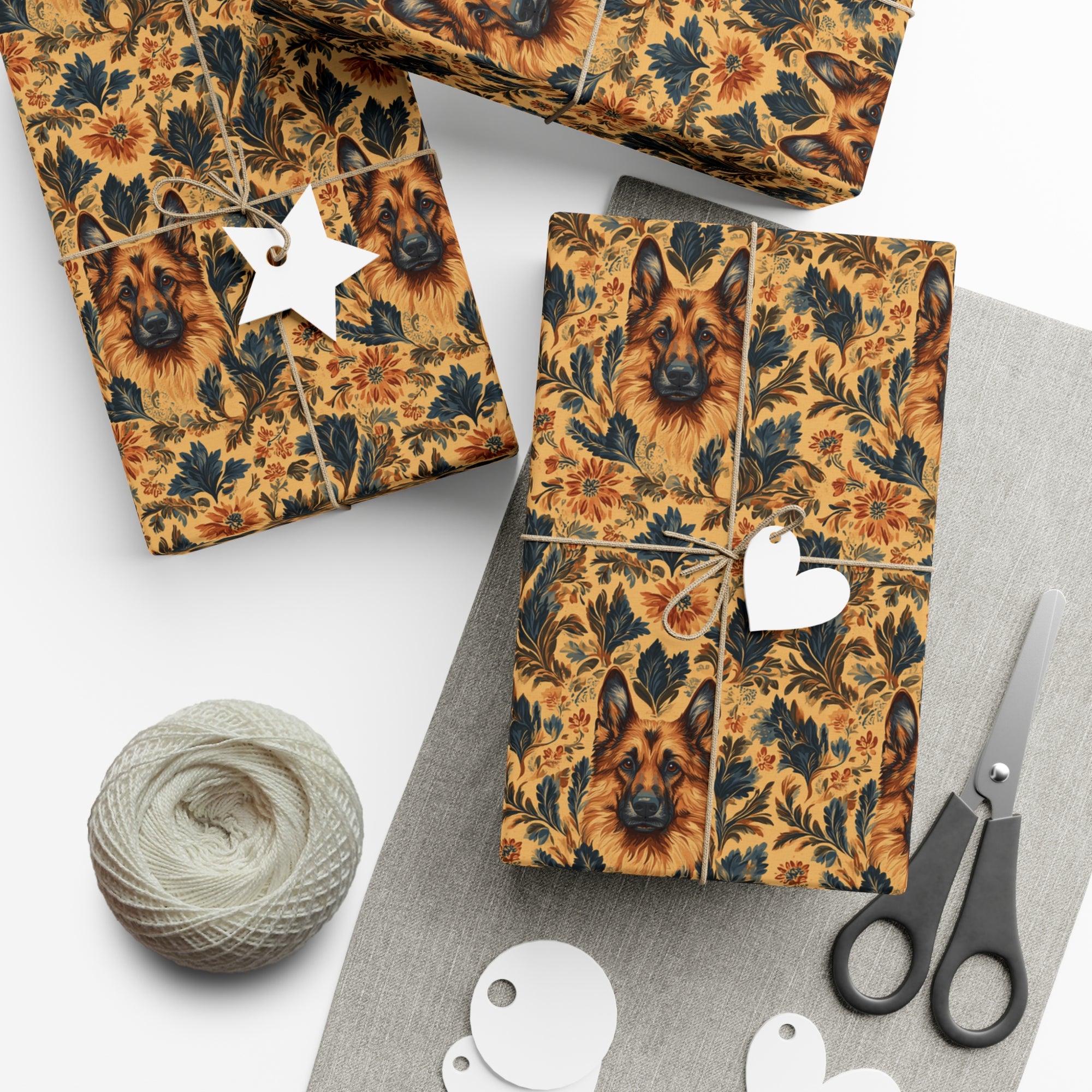 Autumnal German Shepherd Glamour Gift Wrap Papers