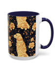 Golden Paws Floral Frenchie Accent Coffee Mug