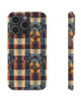 Pawsome Rottweiler Royalty Plaid Slim Phone Cases