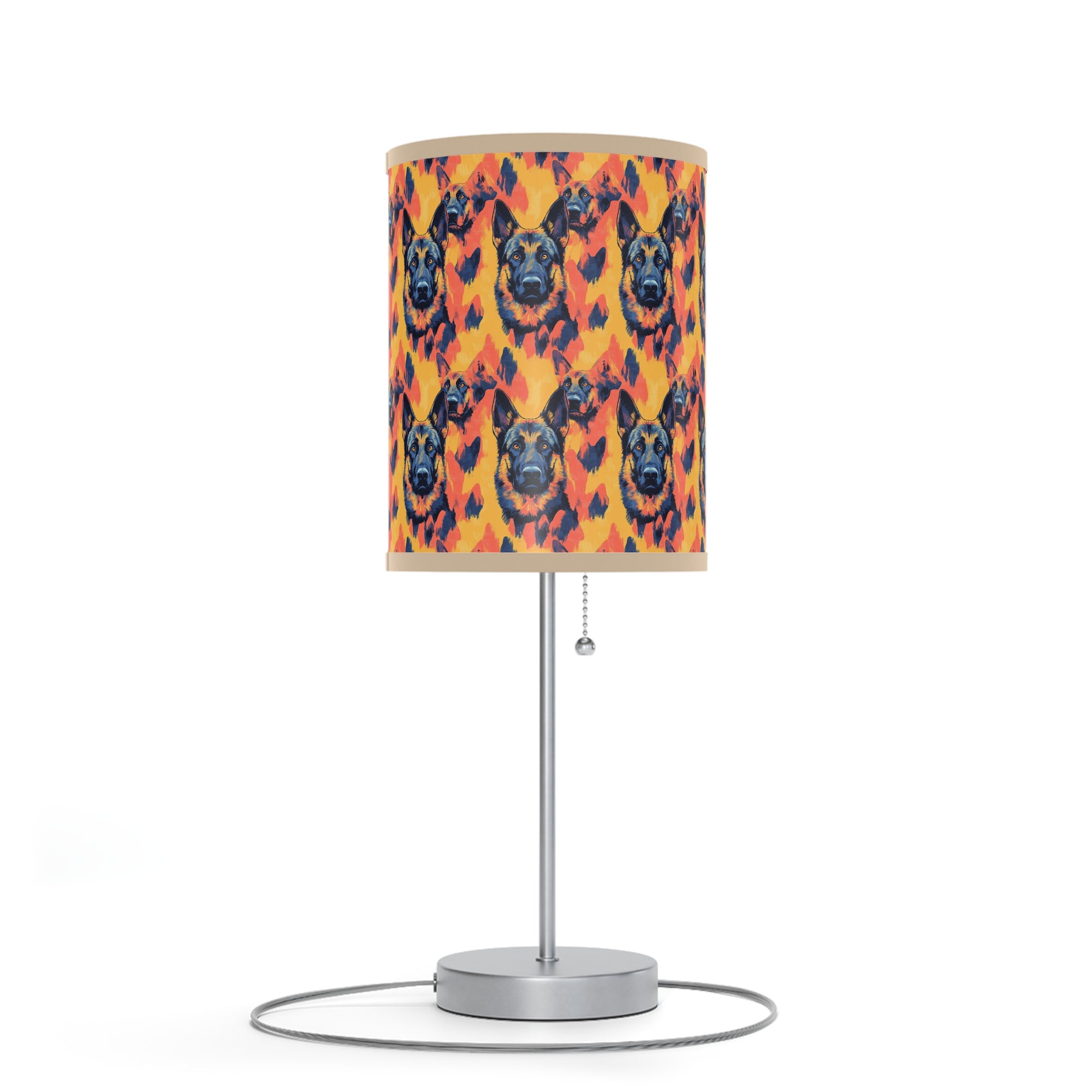 Impressionistic German Shepherds Lamp on a Stand