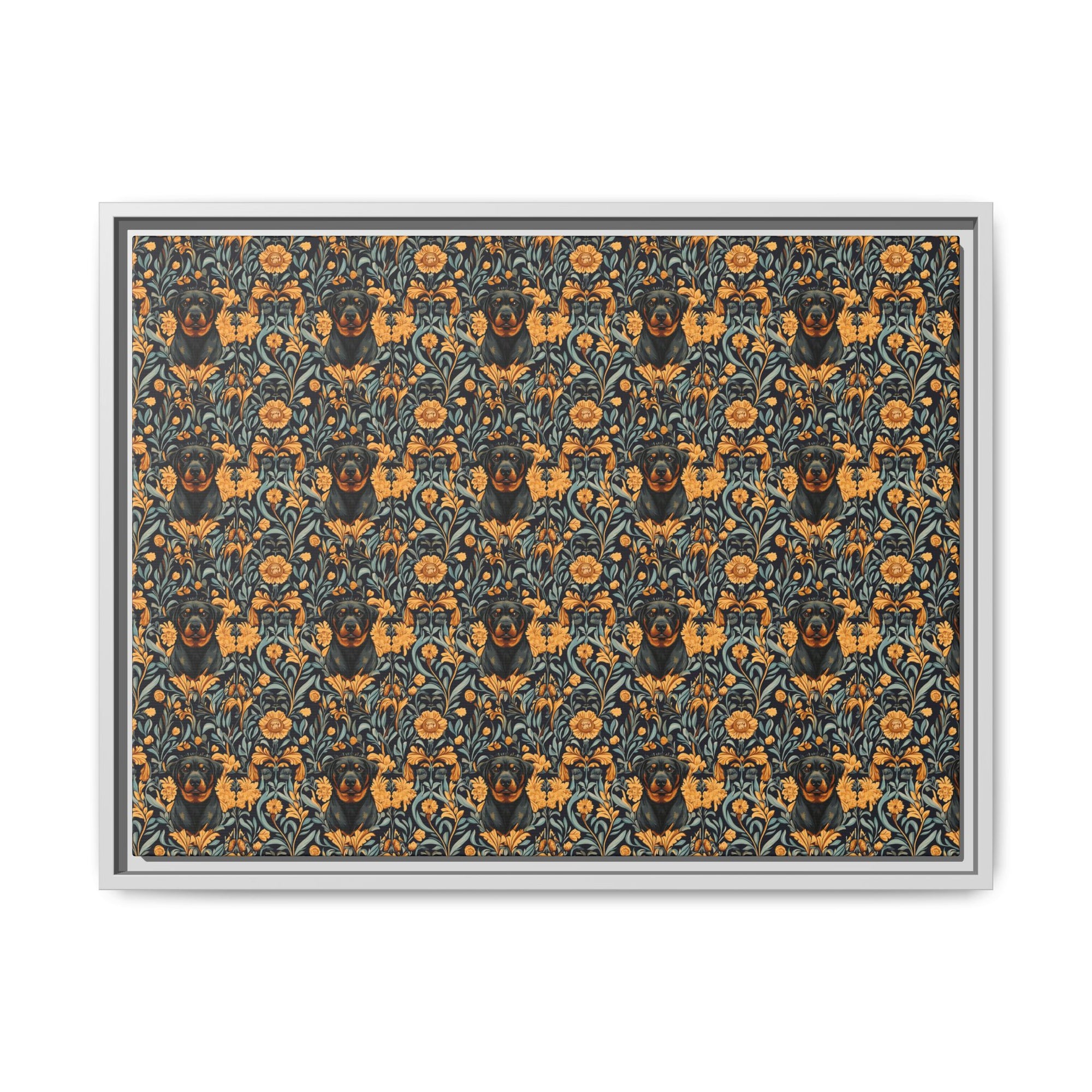 Ruffle Rottie Glamourific Matte Canvas, Framed