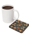 Dazzling Dachsund Blossoms & Foliage Cork Back Coaster