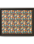 Corgi Carnival Couture Matte Canvas, Framed