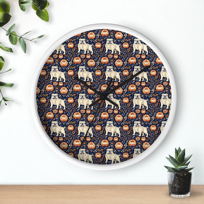 Bulldog Blossom Bonanza Wall Clock