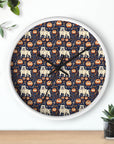 Bulldog Blossom Bonanza Wall Clock