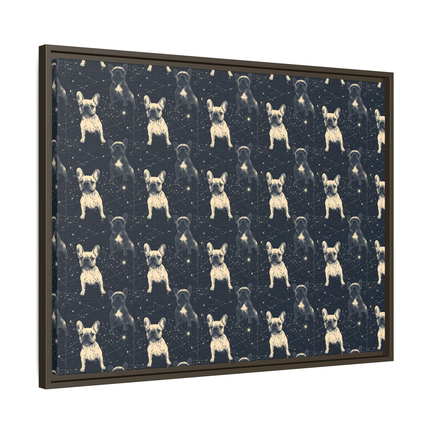 Frenchie Celestial Soar Matte Canvas, Framed