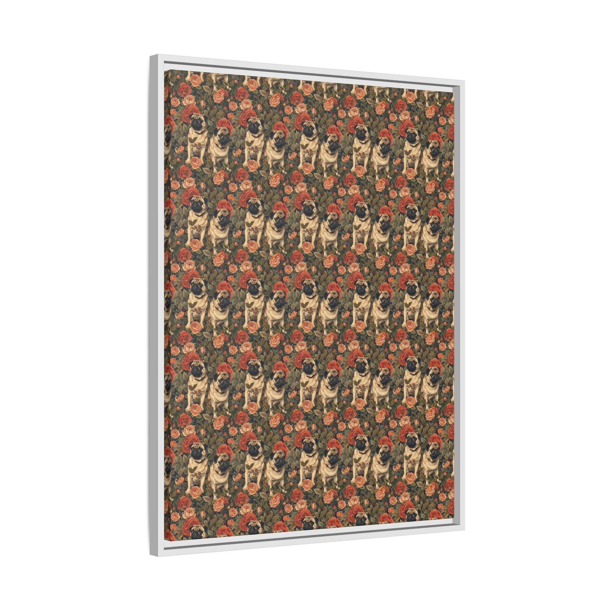 Blooming Pug Paradise Matte Canvas, Framed