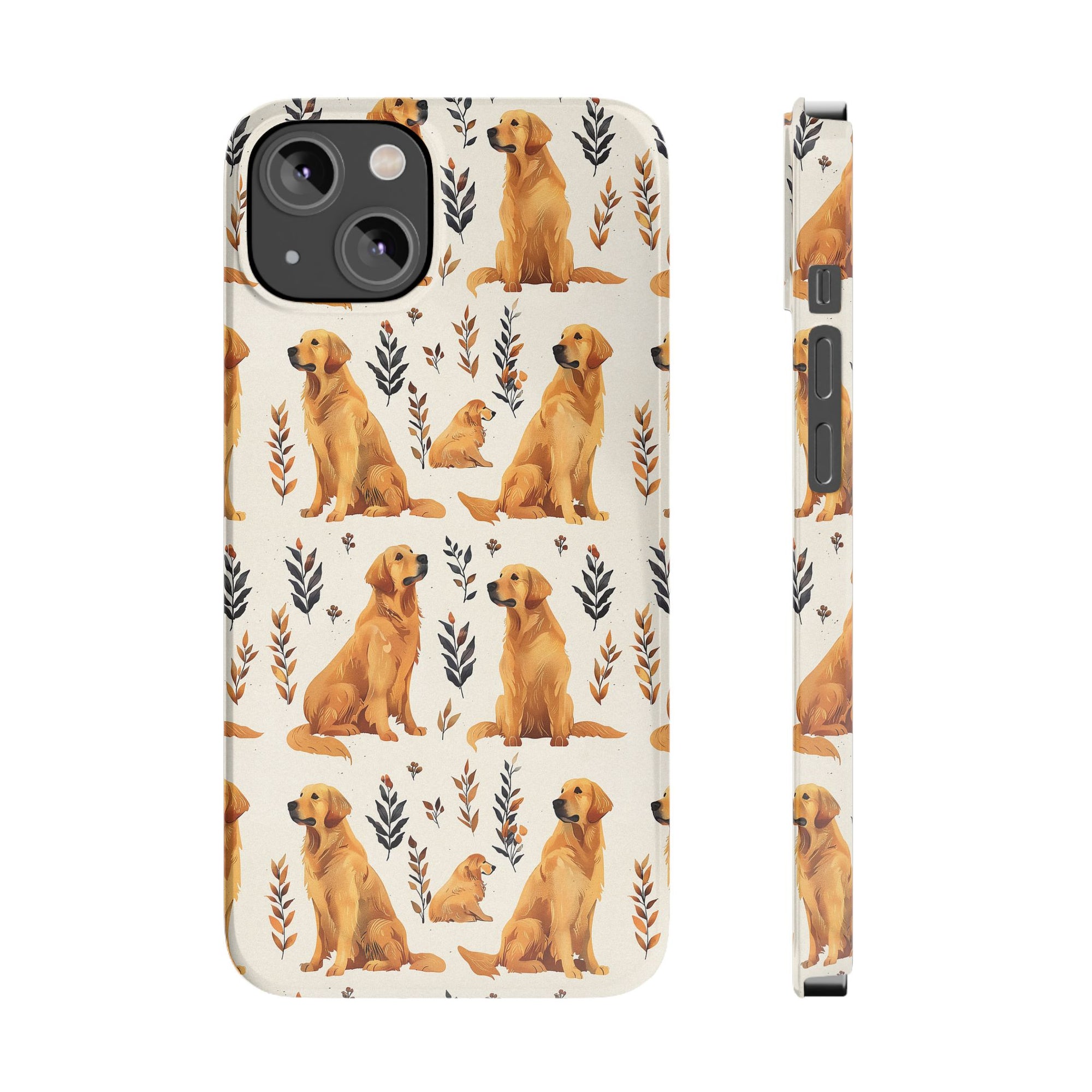 Golden Glamour Paws - Luxe Licks for Regal Retrievers Slim Phone Cases