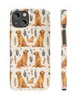 Golden Glamour Paws - Luxe Licks for Regal Retrievers Slim Phone Cases