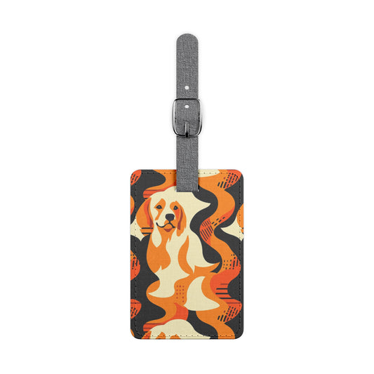 Golden Woof Abstract Glamour Luggage Tag