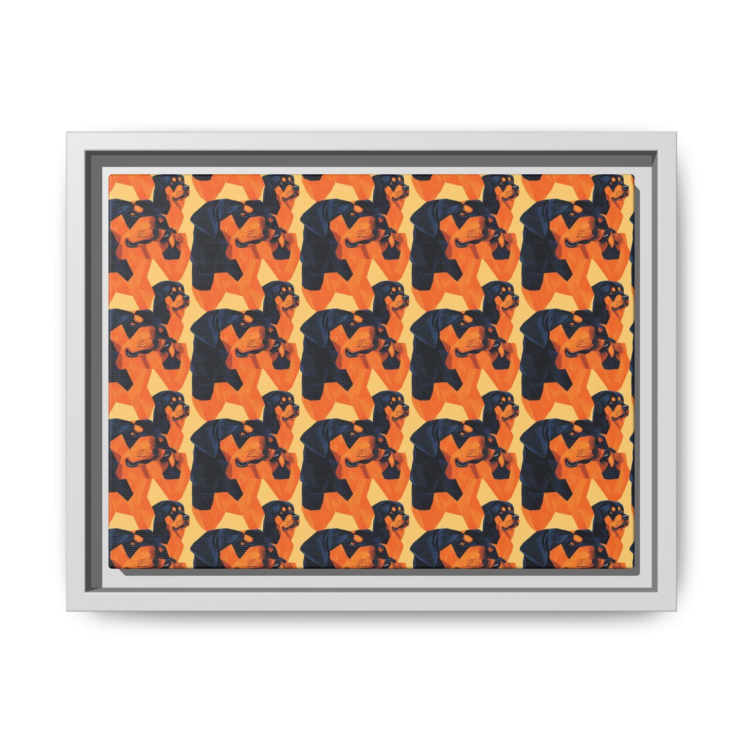 Rottweiler Chic Pawsitivity Matte Canvas, Framed