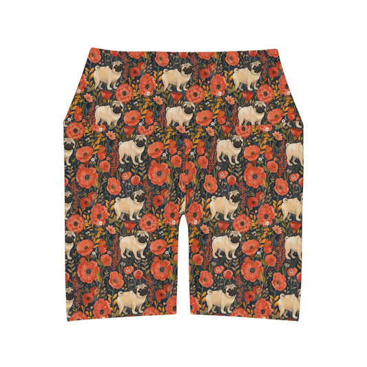 Pug Paradise Playpen High Waisted Yoga Shorts