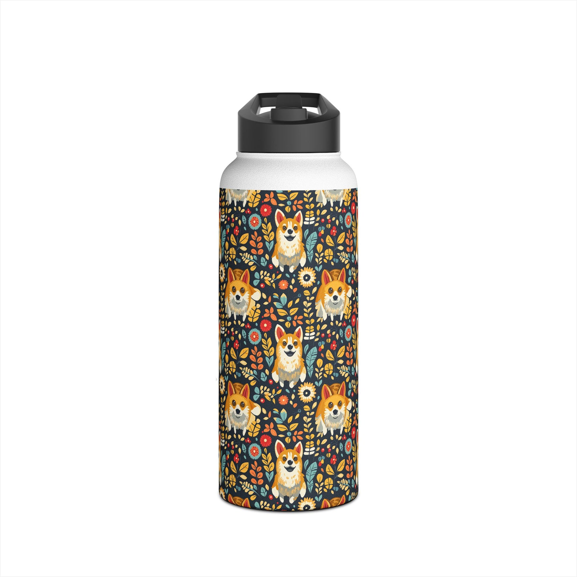 Corgi Rainbow Vine Dream Stainless Steel Water Bottle