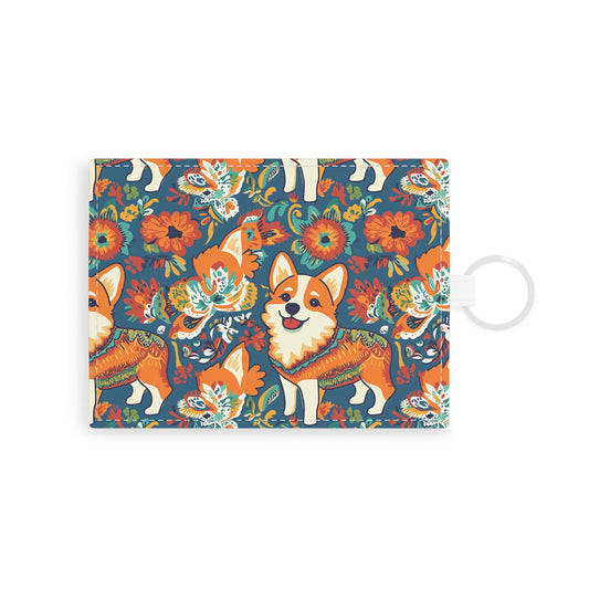 Corgi Carnival Couture Leather Card Holder