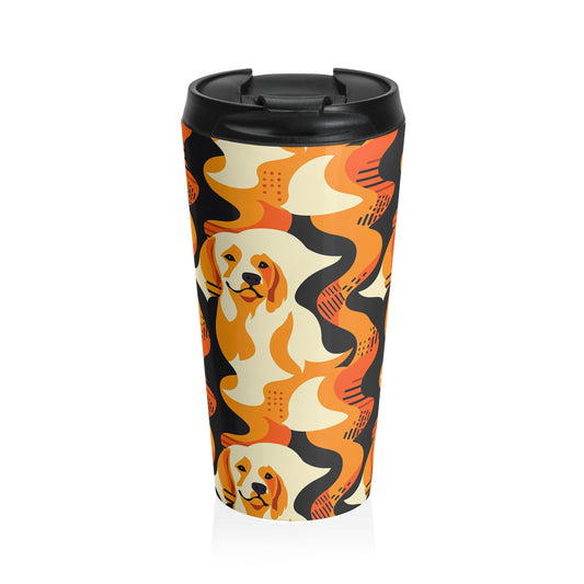 Golden Woof Abstract Glamour Stainless Steel Travel Mug