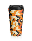 Golden Woof Abstract Glamour Stainless Steel Travel Mug