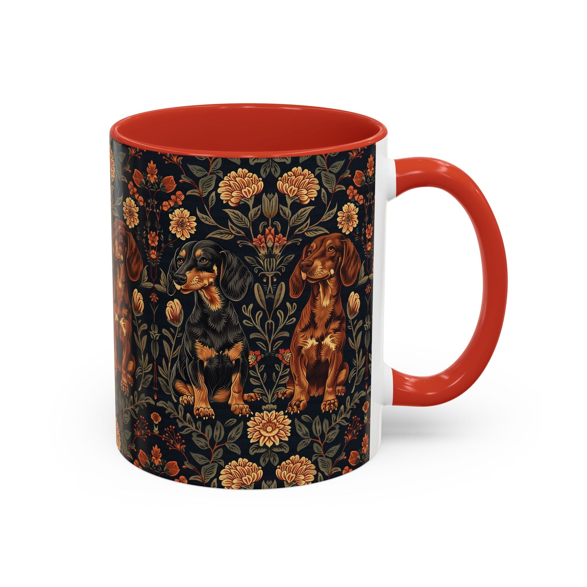 Dapper Dachshund Embroidery Elegance Accent Coffee Mug