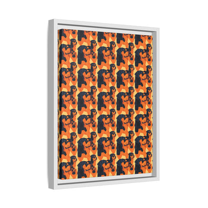 Rottweiler Chic Pawsitivity Matte Canvas, Framed