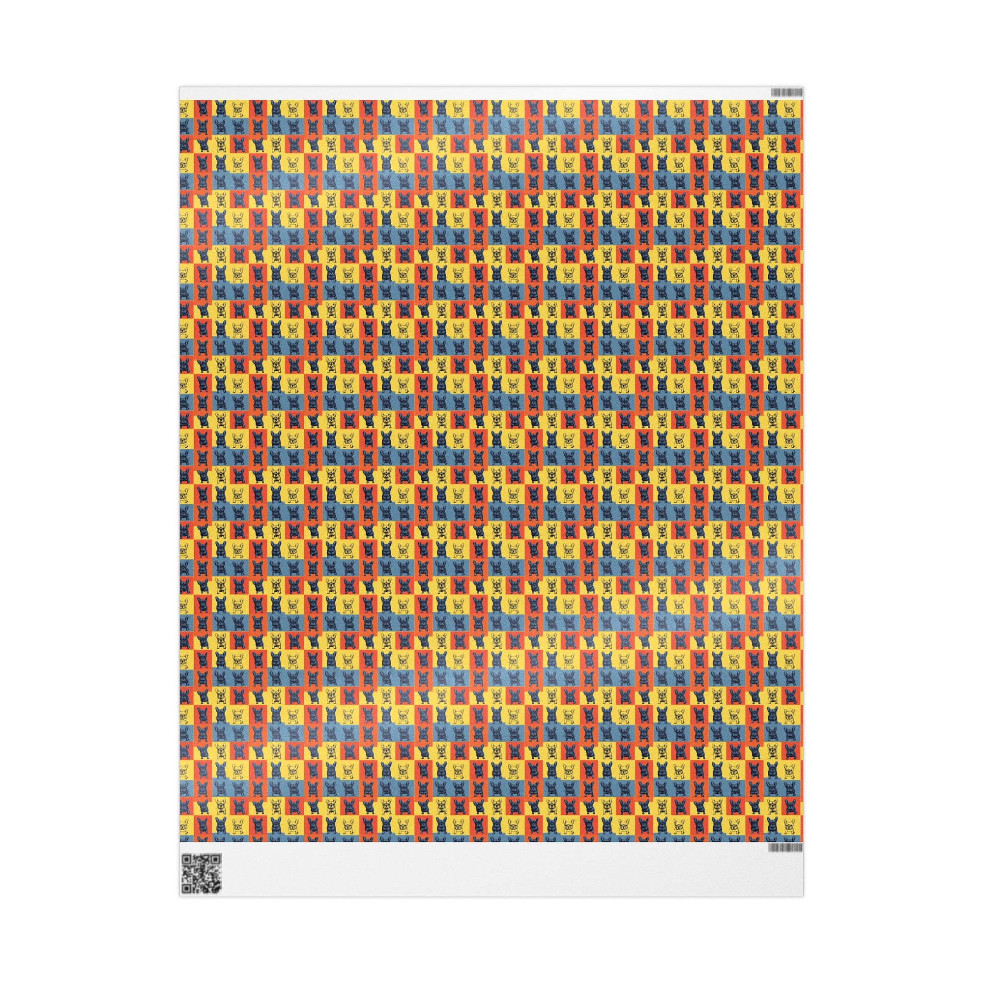 Frenchie Pop Art Pawfection Grid Wrapping Paper