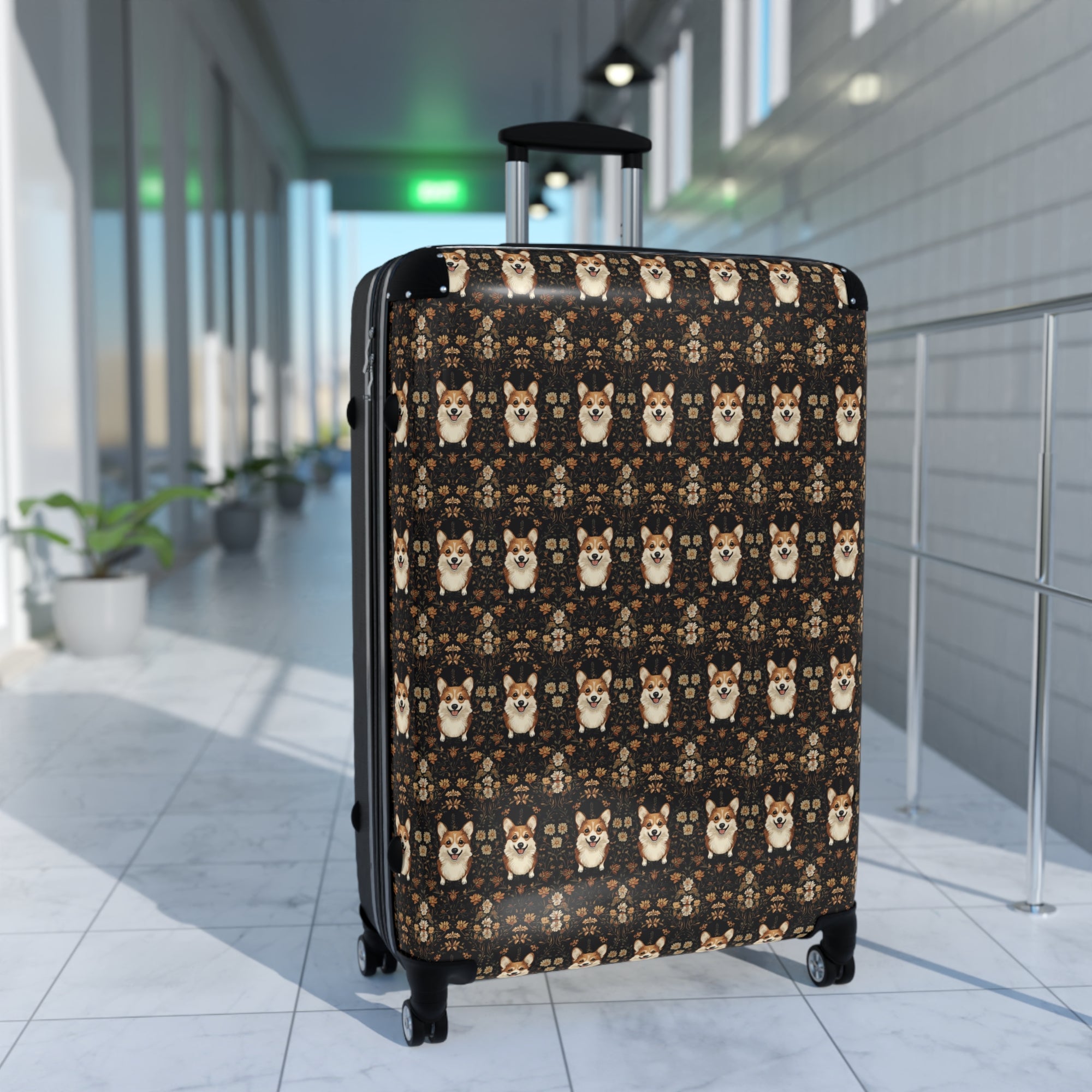 Nighttime Corgi Glow Stride Suitcase