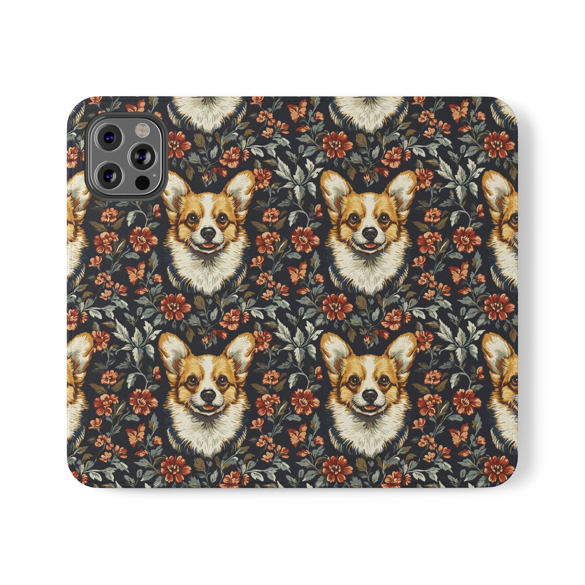 Floofy Corgi Blossom Blast Flip Cases