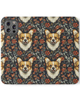 Floofy Corgi Blossom Blast Flip Cases