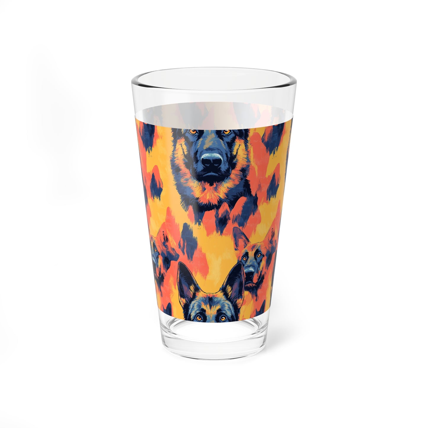 Impressionistic German Shepherds Mixing Glass, 16oz