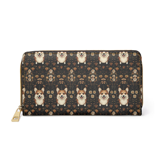 Nighttime Corgi Glow Stride Zipper Wallet