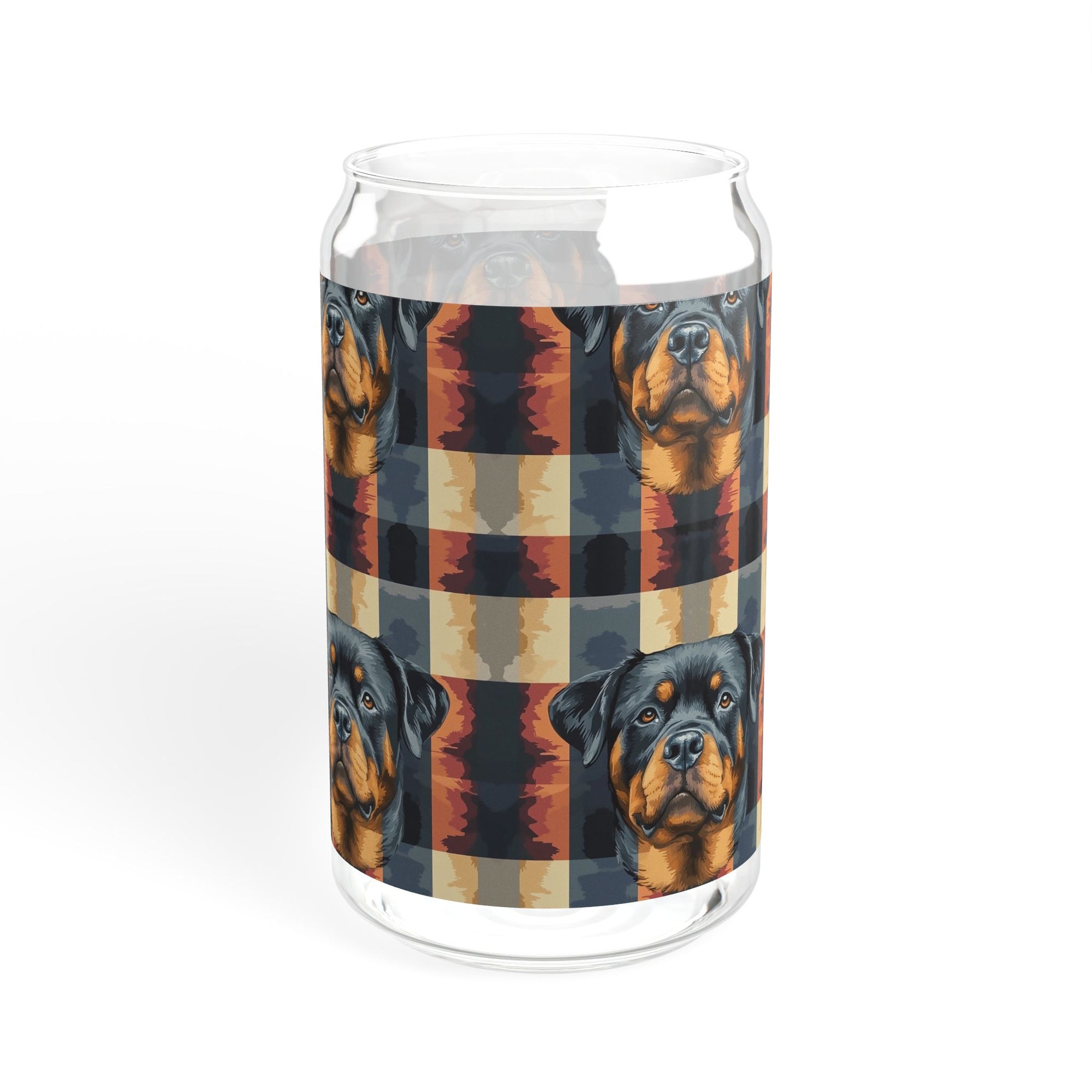 Pawsome Rottweiler Royalty Plaid Sipper Glass