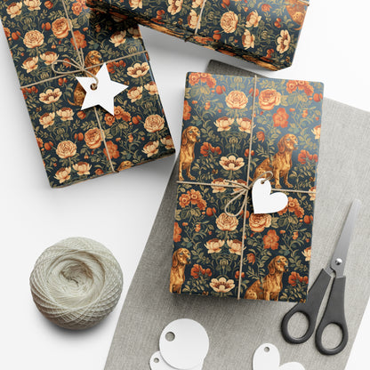 Dazzling Dachsund Blossoms & Foliage Gift Wrap Papers