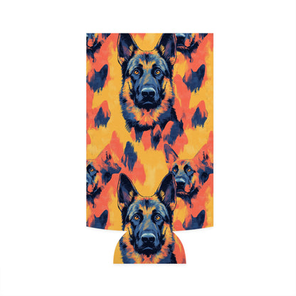 Impressionistic German Shepherds Slim Can Cooler