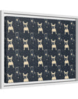 Frenchie Celestial Soar Matte Canvas, Framed