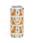 Golden Glamour Paws - Luxe Licks for Regal Retrievers Slim Can Cooler