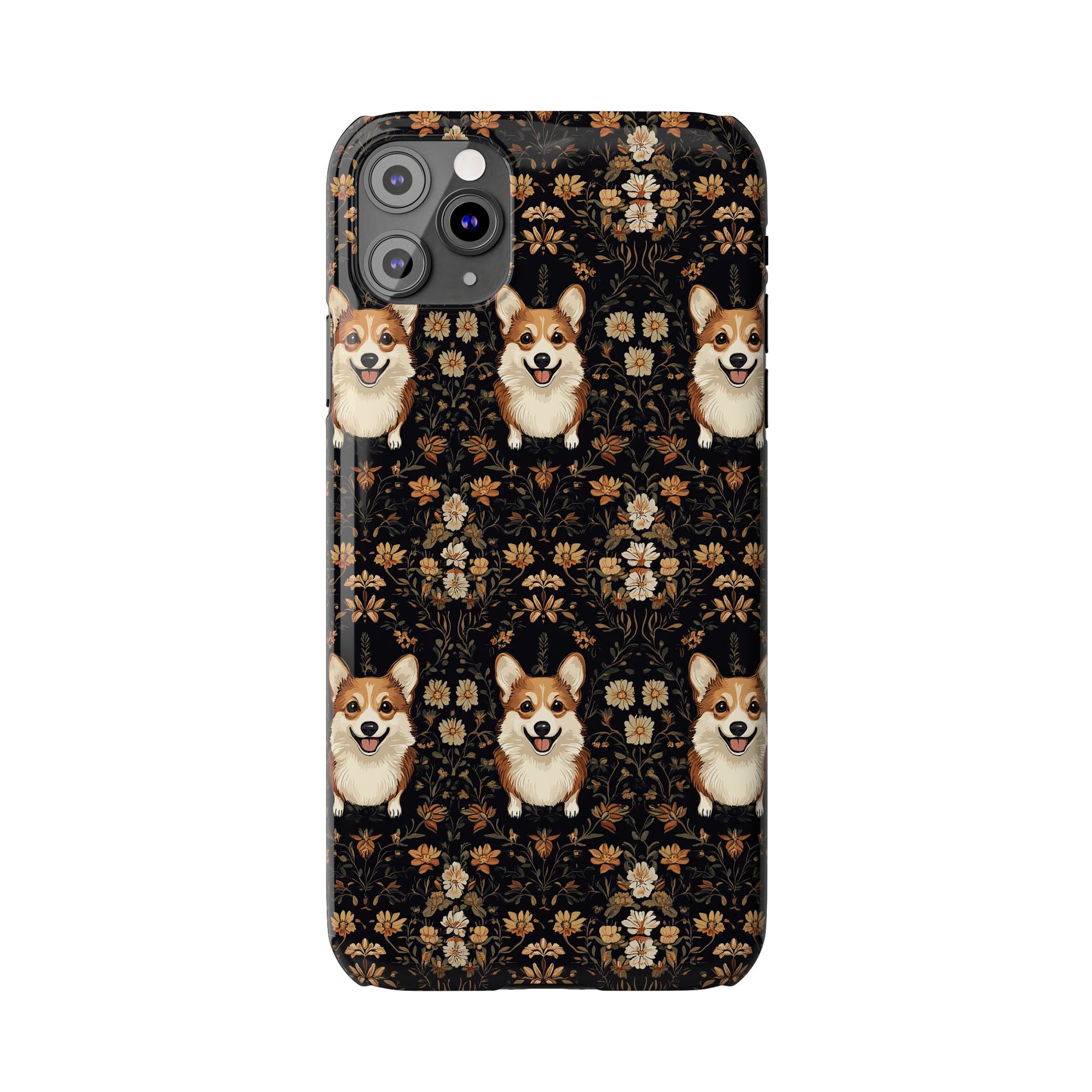 Nighttime Corgi Glow Stride Slim Phone Cases