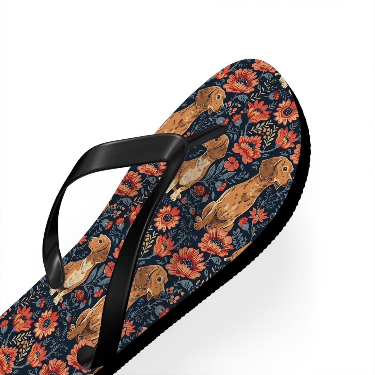 Floral Pawsome Dachsund Delight Flip Flops