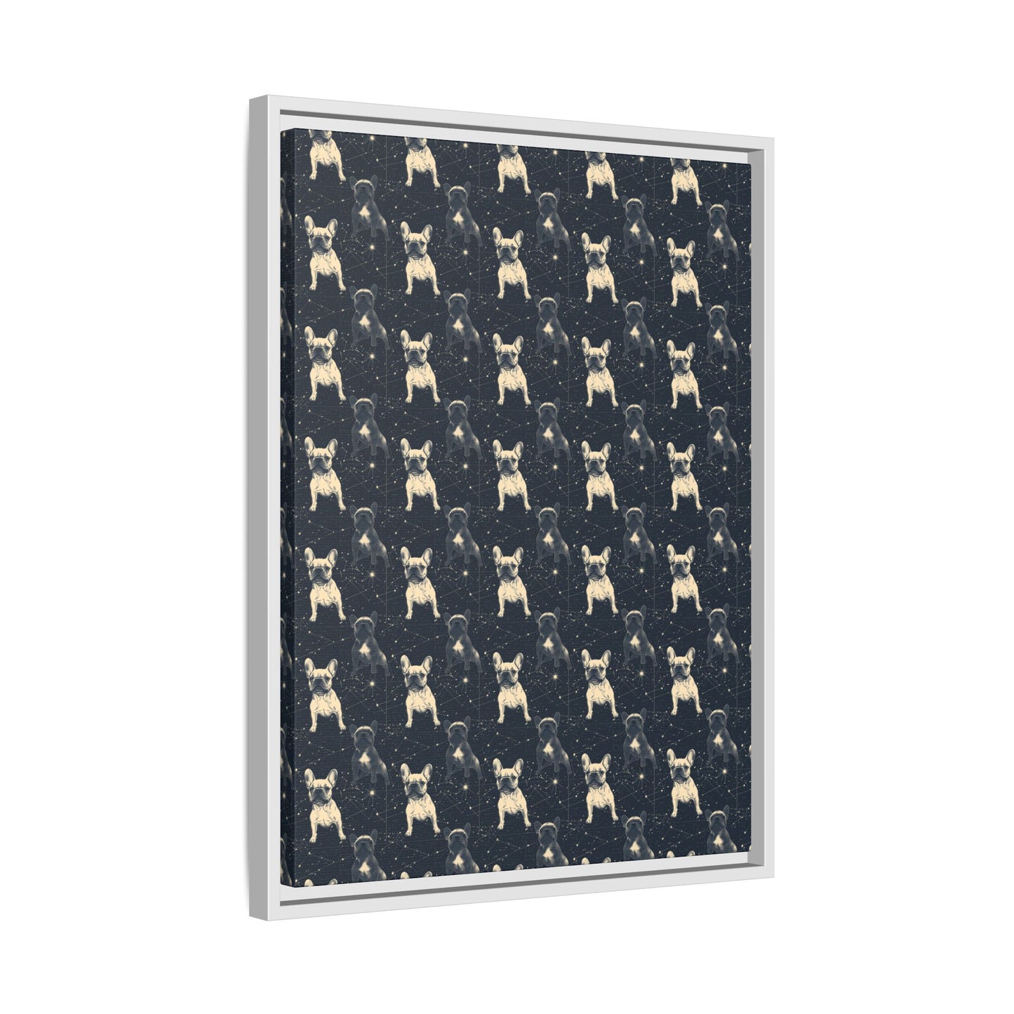 Frenchie Celestial Soar Matte Canvas, Framed