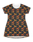 Dapper Dachshund Noir Glow T-Shirt Dress