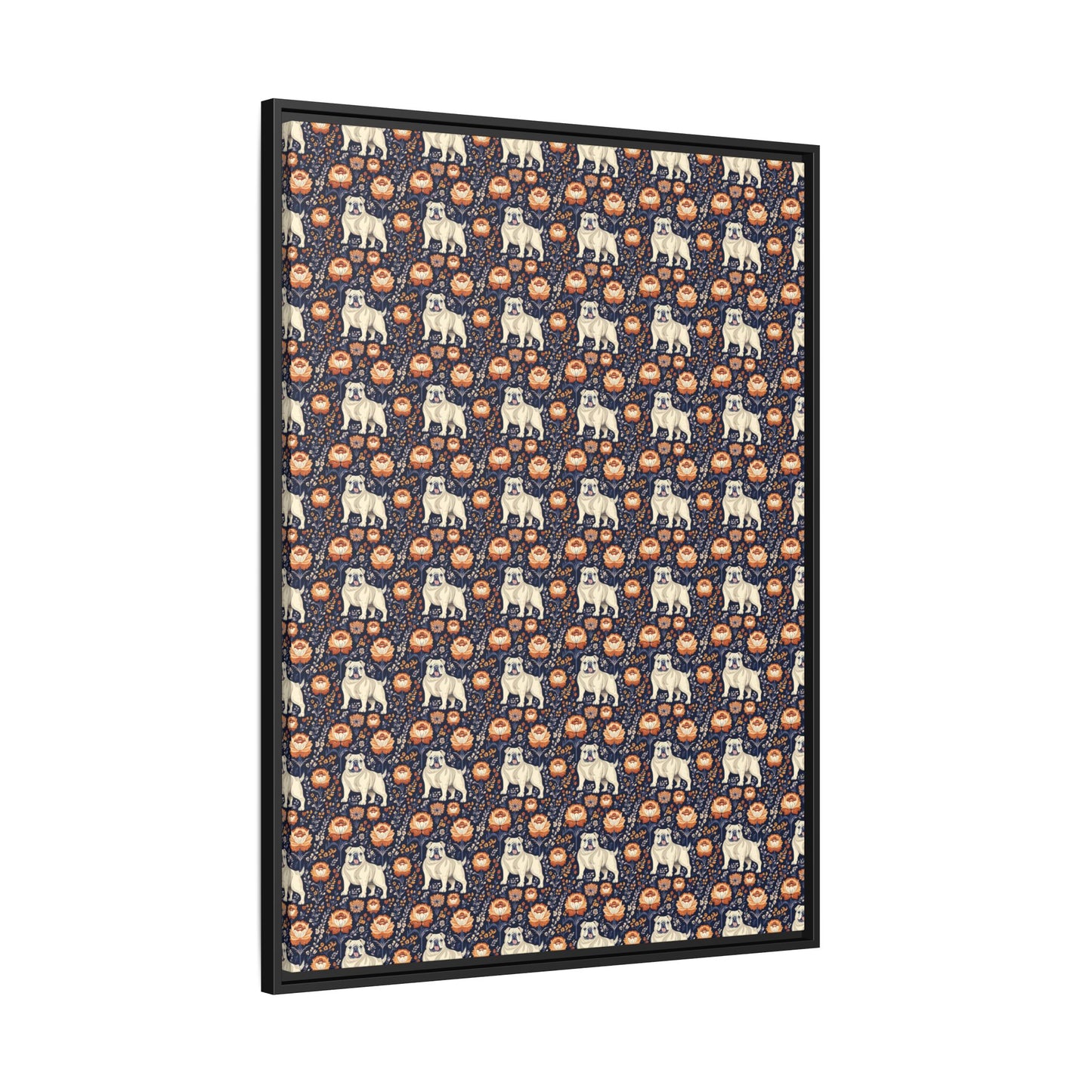 Bulldog Blossom Bonanza Matte Canvas, Framed