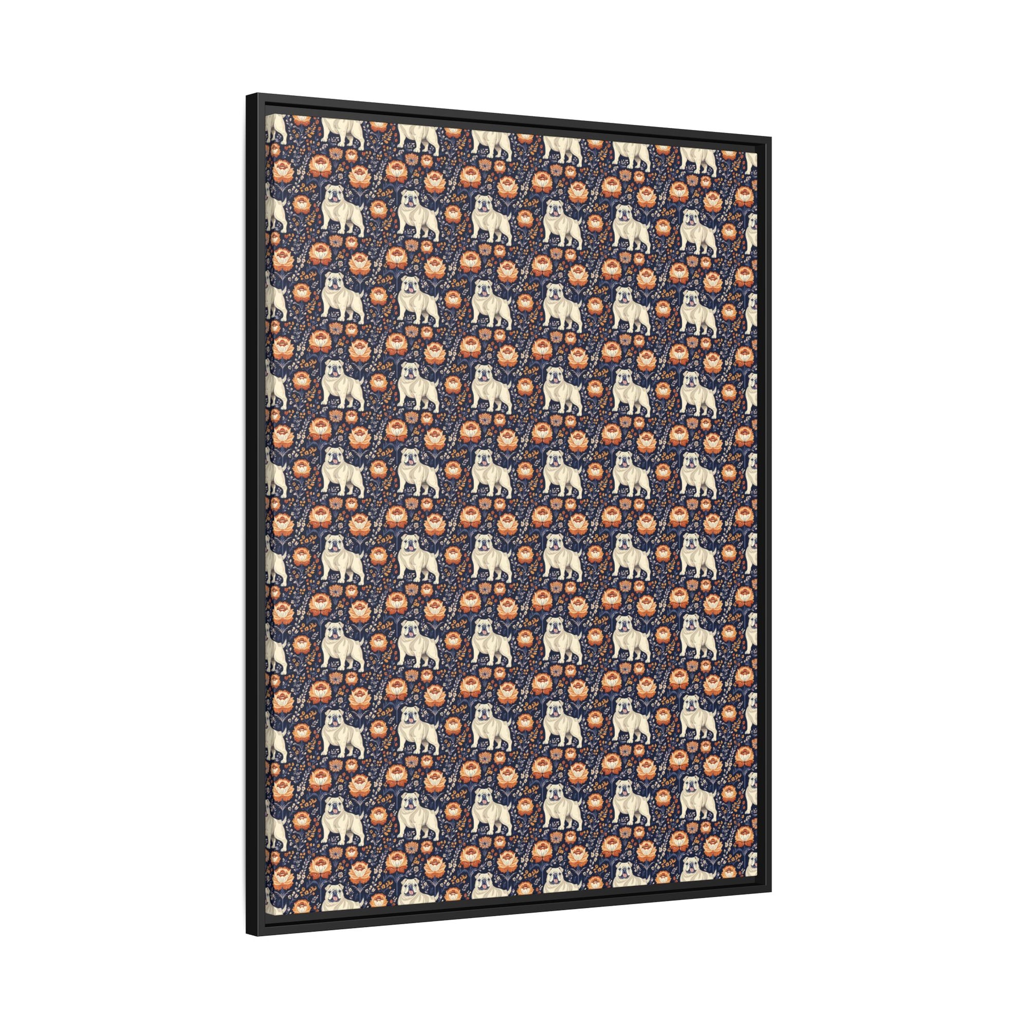 Bulldog Blossom Bonanza Matte Canvas, Framed