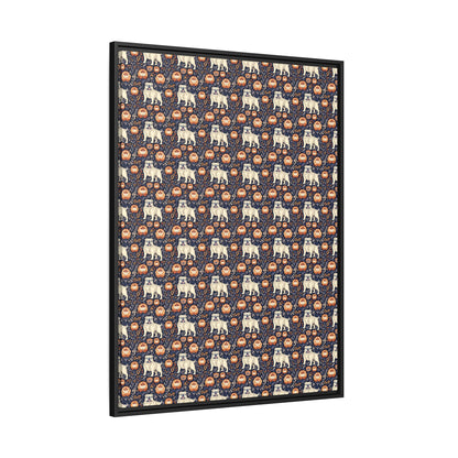 Bulldog Blossom Bonanza Matte Canvas, Framed