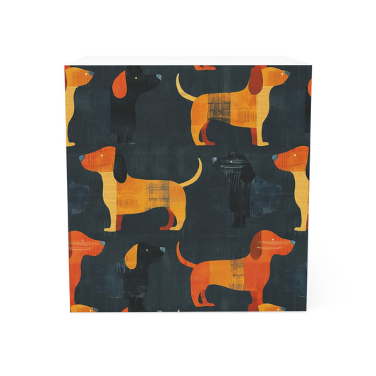 Dapper Dachshund Noir Glow Note Cube