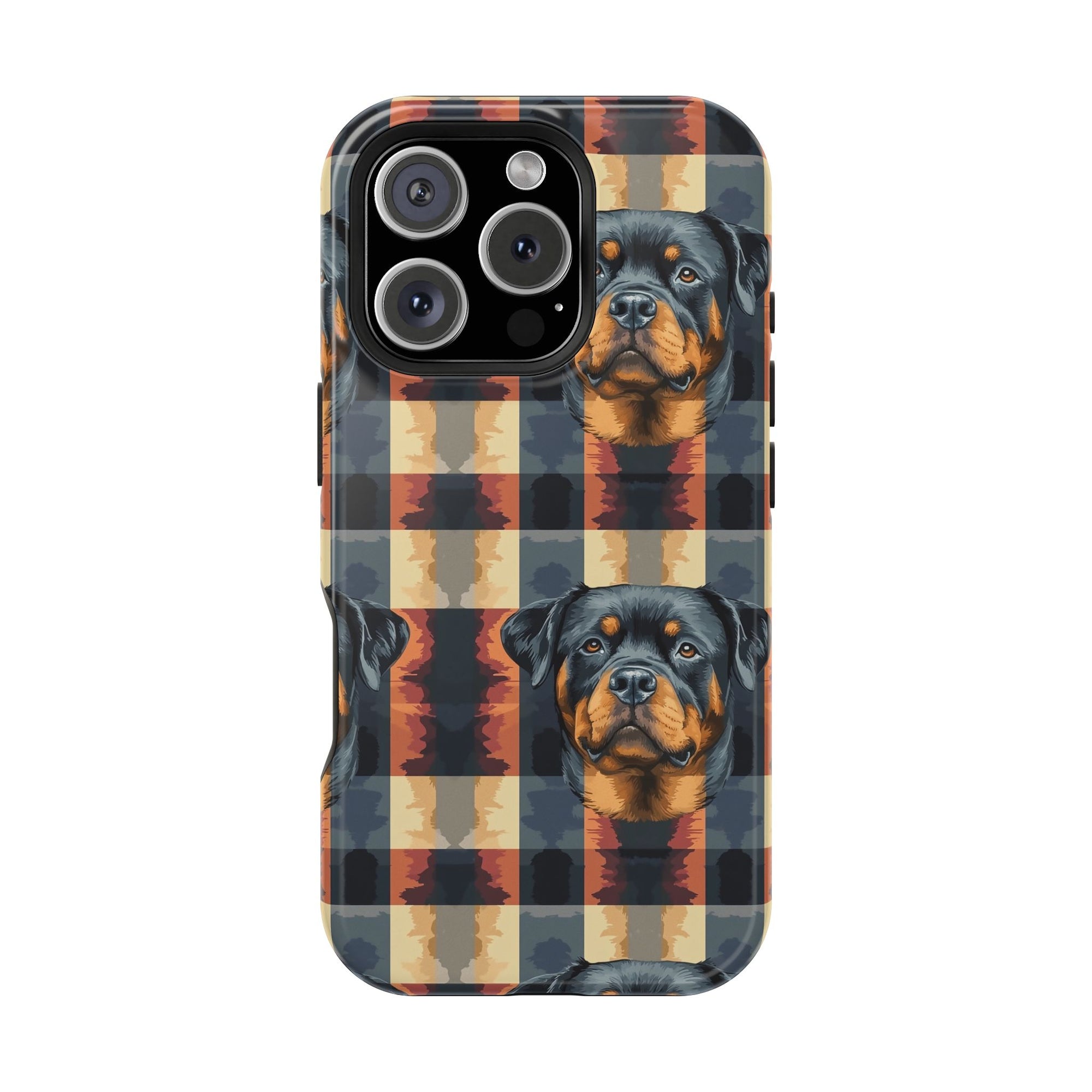 Pawsome Rottweiler Royalty Plaid Magnetic Tough Cases