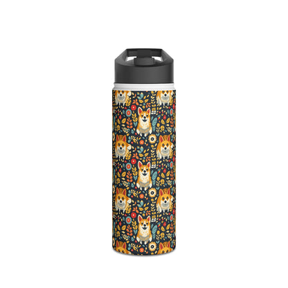 Corgi Rainbow Vine Dream Stainless Steel Water Bottle