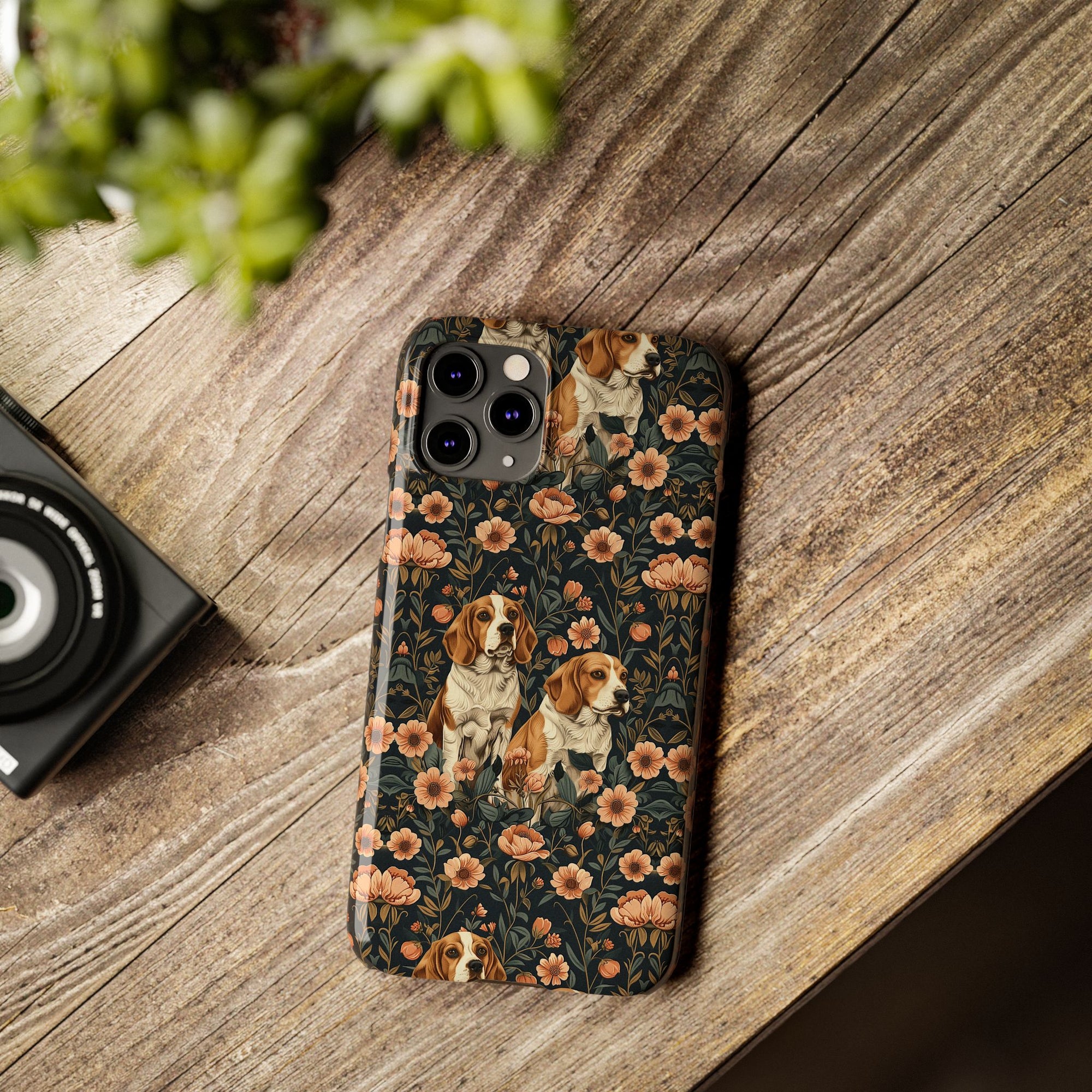 Beagle Blossom Bonanza Slim Phone Cases