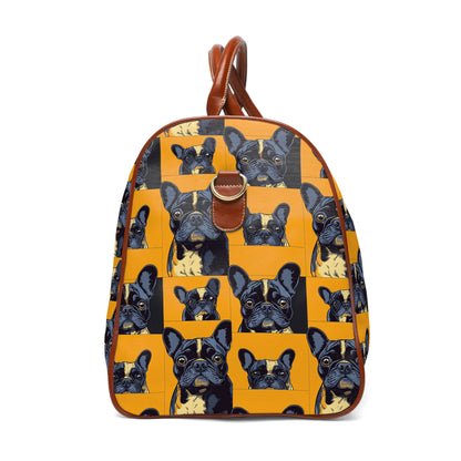 Frenchie Pawsitively Pawsome Peek-a-Boo Perfection Waterproof Travel Bag